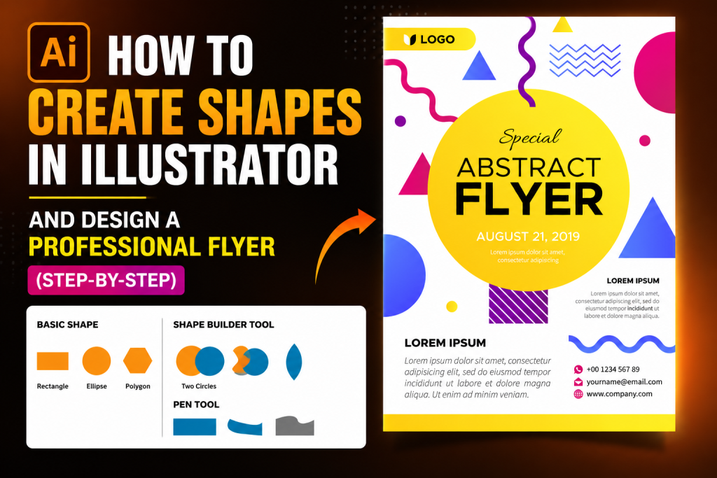 Create simple shapes and a Flier in Illustrator