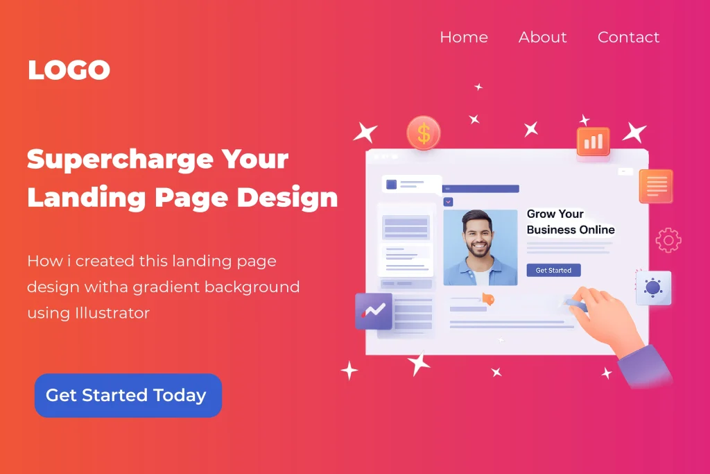 Landing Page Gradient design