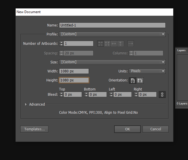 File New in Illustrator